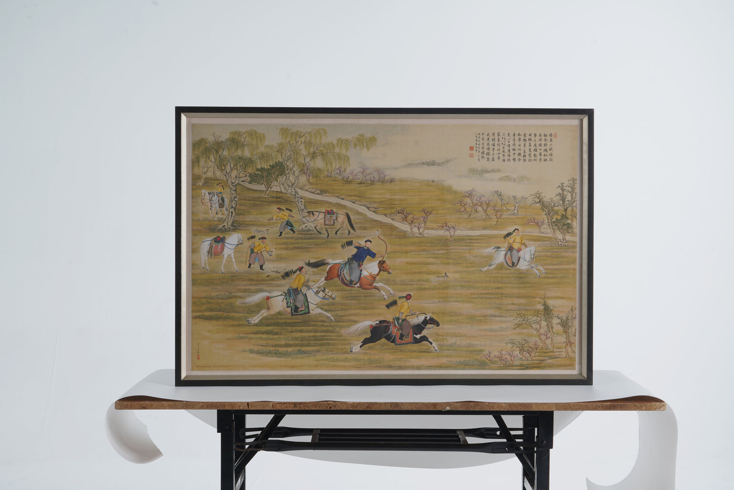 18th Century Chinese Royal Hunting Event Painting Framed Art Print