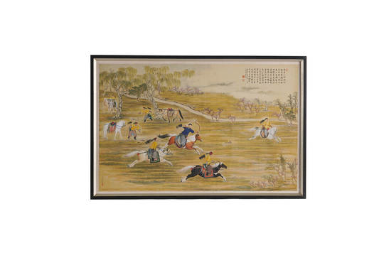 18th Century Chinese Royal Hunting Event Painting Framed Art Print