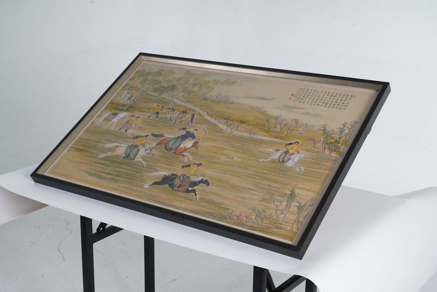 18th Century Chinese Royal Hunting Event Painting Framed Art Print